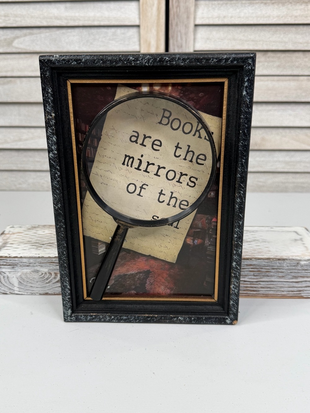 ASHLAND Book/Literary/Magnifying Glass Shadow Box Wall or Book Shelf Decor-OS